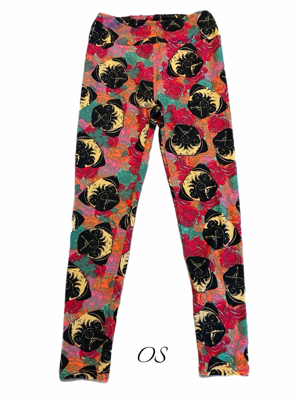 LulaRoe Adult Pug Print Leggings - Multicolor OS